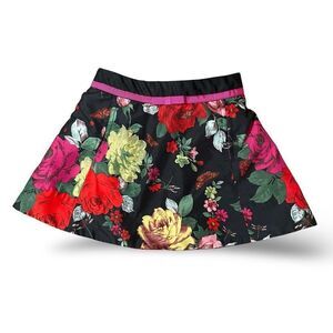 Ted baker floral silky flare skirt girls 2T with pink bow detail and pockets
